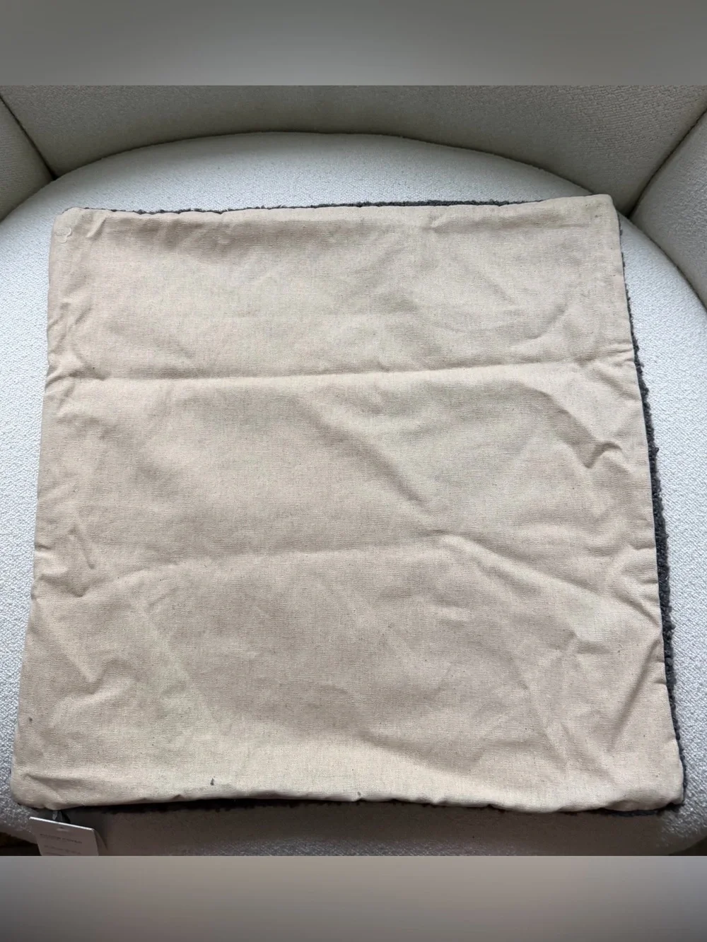 Pottery Barn Boucle Pillow Cover 20x20 Charcoal Gray NWT Cover Only Rare